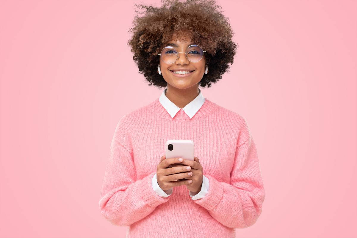 woman in pink sweater